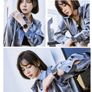 Silicone Watch Band + Watch Case Set For Apple Watch Series 7 45mm(Black Blue)