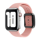 Black Buckle Silicone Watch Band For Apple Watch Series 7 41mm / 6&SE&5&4 40mm / 3&2&1 38mm(Retro Rose)