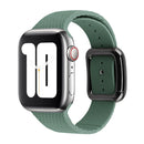 Black Buckle Silicone Watch Band For Apple Watch Series 7 41mm / 6&SE&5&4 40mm / 3&2&1 38mm(Pine Needle Green)