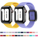 Black Buckle Silicone Watch Band For Apple Watch Series 7 41mm / 6&SE&5&4 40mm / 3&2&1 38mm(Sapphire Blue)