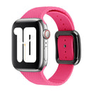 Black Buckle Silicone Watch Band For Apple Watch Series 7 45mm / 6&SE&5&4 44mm / 3&2&1 42mm(Barbie Pink)