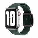 Black Buckle Silicone Watch Band For Apple Watch Series 7 45mm / 6&SE&5&4 44mm / 3&2&1 42mm(Olive Green)
