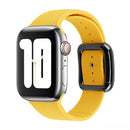 Black Buckle Silicone Watch Band For Apple Watch Series 7 45mm / 6&SE&5&4 44mm / 3&2&1 42mm(Yellow)