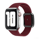 Black Buckle Silicone Watch Band For Apple Watch Series 7 45mm / 6&SE&5&4 44mm / 3&2&1 42mm(Wine Red)