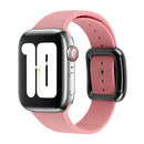 Black Buckle Silicone Watch Band For Apple Watch Series 7 45mm / 6&SE&5&4 44mm / 3&2&1 42mm(Light Pink)