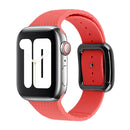Black Buckle Silicone Watch Band For Apple Watch Series 7 45mm / 6&SE&5&4 44mm / 3&2&1 42mm(Coral Red)