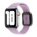 Black Buckle Silicone Watch Band For Apple Watch Series 7 45mm / 6&SE&5&4 44mm / 3&2&1 42mm(Lavender Purple)