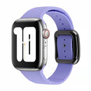 Black Buckle Silicone Watch Band For Apple Watch Series 7 45mm / 6&SE&5&4 44mm / 3&2&1 42mm(Lilac)