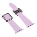 Black Buckle Silicone Watch Band For Apple Watch Series 7 45mm / 6&SE&5&4 44mm / 3&2&1 42mm(Lavender Grey)