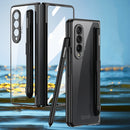 For Samsung Galaxy Z Fold3 5G GKK Integrated Electroplating + Glass Phone Case with Pen Slot(Black)