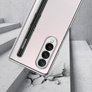 For Samsung Galaxy Z Fold3 5G GKK Integrated Electroplating + Glass Phone Case with Pen Slot(Silver)