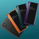 For Samsung Galaxy S22 Ultra 5G Window View Leather Phone Case(Black)