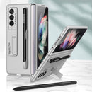 For Samsung Galaxy Z Fold3 5G GKK Ultra-thin PC Phone Flip Case with Holder & Pen Slot(Silver)