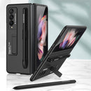 For Samsung Galaxy Z Fold3 5G GKK Ultra-thin PC Phone Flip Case with Holder & Pen Slot(Black)