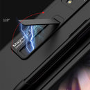 For Samsung Galaxy Z Fold3 5G GKK Ultra-thin PC Phone Flip Case with Holder & Pen Slot(Black)