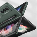 For Samsung Galaxy Z Fold3 5G GKK Ultra-thin PC Phone Flip Case with Holder & Pen Slot(Grey)