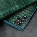 For Samsung Galaxy S22 Ultra 5G Crocodile Texture Window View Leather Phone Case(Green)