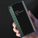 For Samsung Galaxy S22 Ultra 5G Crocodile Texture Window View Leather Phone Case(Black)