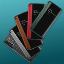 For Samsung Galaxy S22+ 5G Crocodile Texture Window View Leather Phone Case(Red)