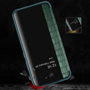For Samsung Galaxy S22 5G Crocodile Texture Window View Leather Phone Case(Green)