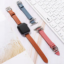 14mm Cowhide Leather Watch Band For Apple Watch Series 7 41mm/6&SE&5&4 40mm/3&2&1 38mm(Apricot)