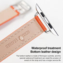 14mm Cowhide Leather Watch Band For Apple Watch Series 7 45mm/6&SE&5&4 44mm/3&2&1 42mm(Apricot)