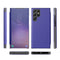 For Samsung Galaxy S22 Ultra 5G Carbon Fiber View Time Leather Phone Case(Blue)