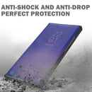 For Samsung Galaxy S22 Ultra 5G Carbon Fiber View Time Leather Phone Case(Black)