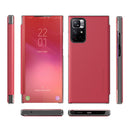 For Xiaomi Redmi Note 11 5G Carbon Fiber View Time Leather Phone Case(Red)