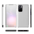 For Xiaomi Redmi Note 11 5G Carbon Fiber View Time Leather Phone Case(White)