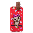 For iPhone 6 Plus Shockproof Cartoon TPU Protective Case(Red Owl)