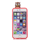 For iPhone 6 Plus Shockproof Cartoon TPU Protective Case(Red Owl)