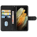 Leather Phone Case For Samsung Galaxy S22 Ultra 5G(Black)