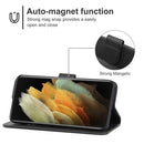 Leather Phone Case For Samsung Galaxy S22 Ultra 5G(Black)