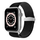 Nylon Braid Watch Band For Apple Watch Series 7 45mm / 6&SE&5&4 44mm / 3&2&1 42mm(Black)