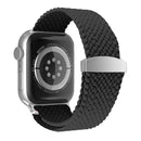 Nylon Braid Watch Band For Apple Watch Series 7 45mm / 6&SE&5&4 44mm / 3&2&1 42mm(Black)