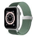 Nylon Braid Watch Band For Apple Watch Series 7 45mm / 6&SE&5&4 44mm / 3&2&1 42mm(Dark Olive Green)