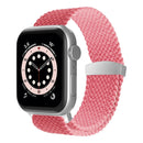 Nylon Braid Watch Band For Apple Watch Series 7 45mm / 6&SE&5&4 44mm / 3&2&1 42mm(Pink)