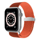 Nylon Braid Watch Band For Apple Watch Series 7 45mm / 6&SE&5&4 44mm / 3&2&1 42mm(Bright Orange)