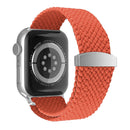 Nylon Braid Watch Band For Apple Watch Series 7 45mm / 6&SE&5&4 44mm / 3&2&1 42mm(Bright Orange)