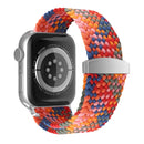 Nylon Braid Watch Band For Apple Watch Series 7 45mm / 6&SE&5&4 44mm / 3&2&1 42mm(Colorful Pink)