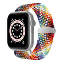 Nylon Braid Watch Band For Apple Watch Series 7 45mm / 6&SE&5&4 44mm / 3&2&1 42mm(Rainbow)