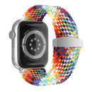 Nylon Braid Watch Band For Apple Watch Series 7 45mm / 6&SE&5&4 44mm / 3&2&1 42mm(Rainbow)