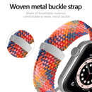 Nylon Braid Watch Band For Apple Watch Series 7 45mm / 6&SE&5&4 44mm / 3&2&1 42mm(Colorful Pink)