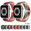 Nylon Braid Watch Band For Apple Watch Series 7 45mm / 6&SE&5&4 44mm / 3&2&1 42mm(Colorful Pink)