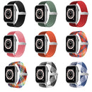 Nylon Braid Watch Band For Apple Watch Series 7 45mm / 6&SE&5&4 44mm / 3&2&1 42mm(Colorful Pink)