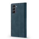 For Samsung Galaxy S22+ 5G TAOKKIM Calf Texture Leather Phone Case(Blue)