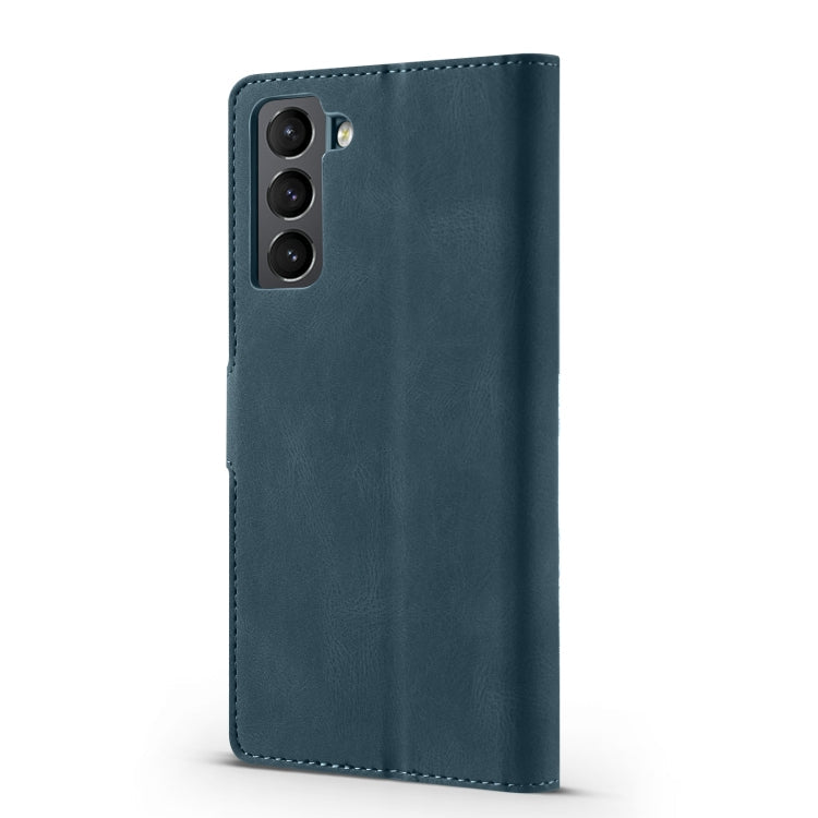 For Samsung Galaxy S22+ 5G TAOKKIM Calf Texture Leather Phone Case(Blue)