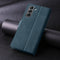 For Samsung Galaxy S22+ 5G TAOKKIM Calf Texture Leather Phone Case(Blue)