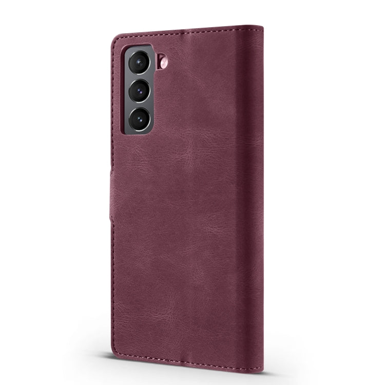 For Samsung Galaxy S22+ 5G TAOKKIM Calf Texture Leather Phone Case(Red)